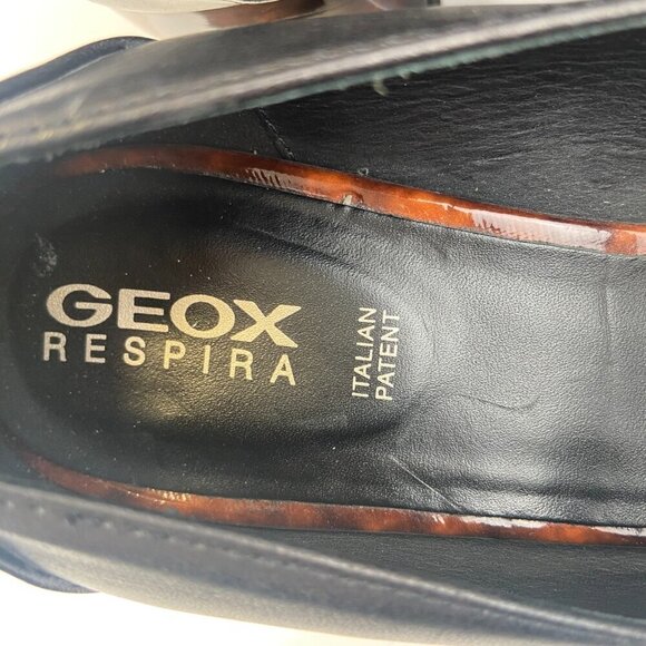 Geox Respira Mary Jane Block Heels Italian Patent Adjustable Strap Black 36 NWOT - Picture 12 of 14
